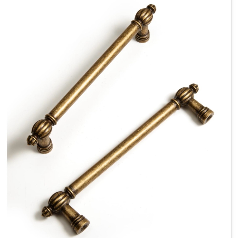 Antique Brass Finish Zinc Alloy Cabinet Drawer Pulls - 5" (128mm) NIB Set of 5